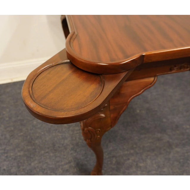 Maitland Smith Solid Mahogany Traditional Chippendale Style 32" Square Game Table W. Drink Coasters 1692/06038 For Sale - Image 12 of 12