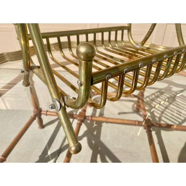 1960s Mid-Century Brass Magazine Rack For Sale - Image 10 of 13