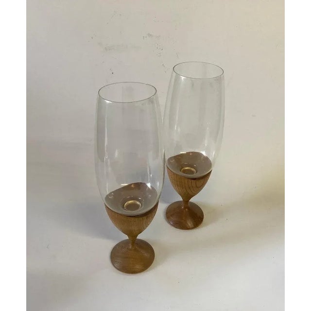 Pair of Danish Mid Century Hurricane Candle Holders For Sale In New York - Image 6 of 9