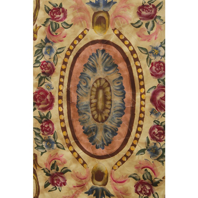 Gold Maitland Smith Painted Tapestry Design Wall Panel For Sale - Image 8 of 14