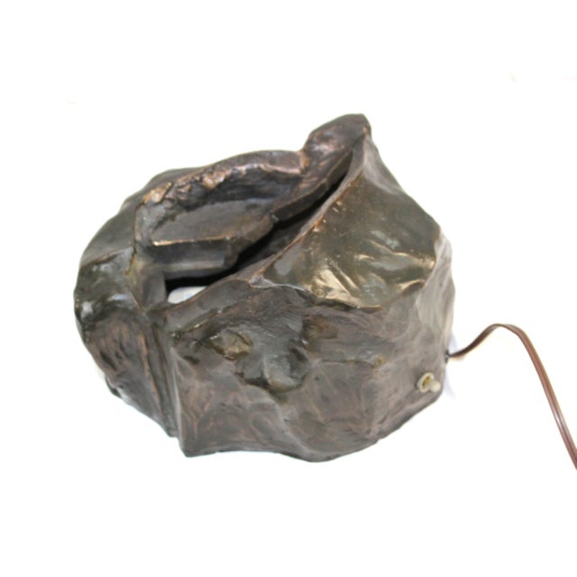 1990s Mid Century Modern Rock Crystal Lamp ,Bronze Base ,Rare Stone For Sale In Los Angeles - Image 6 of 12