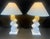 Antique White 1980's Post Modern White Zig Zag Plaster Lamps by Ziggurat - A Pair For Sale - Image 8 of 12