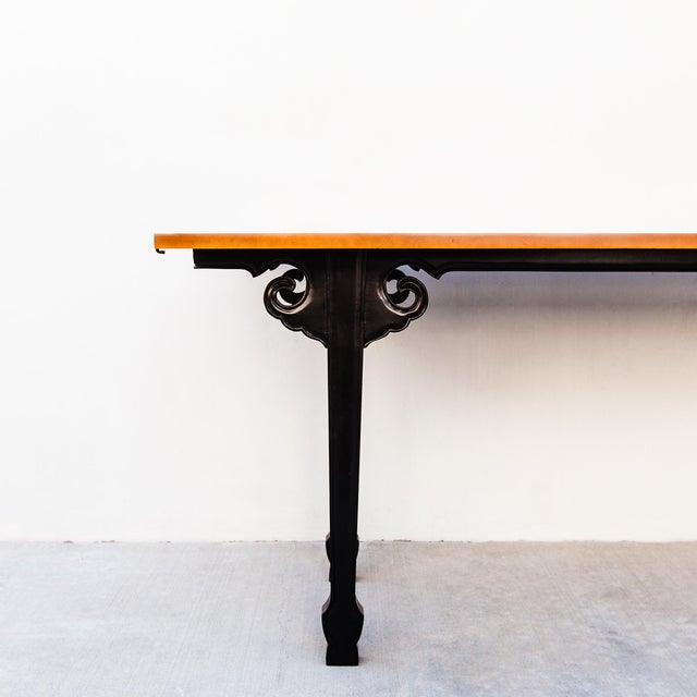 1970s Michael Taylor for Baker Far East Expandable Lacquered Console Table For Sale - Image 5 of 15