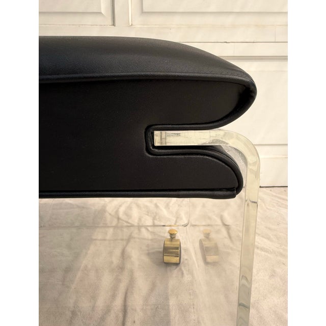 Black 1975 Lucite Sculptural Modern Rolling Bench/Ottoman by Hill Manufacturing For Sale - Image 8 of 11