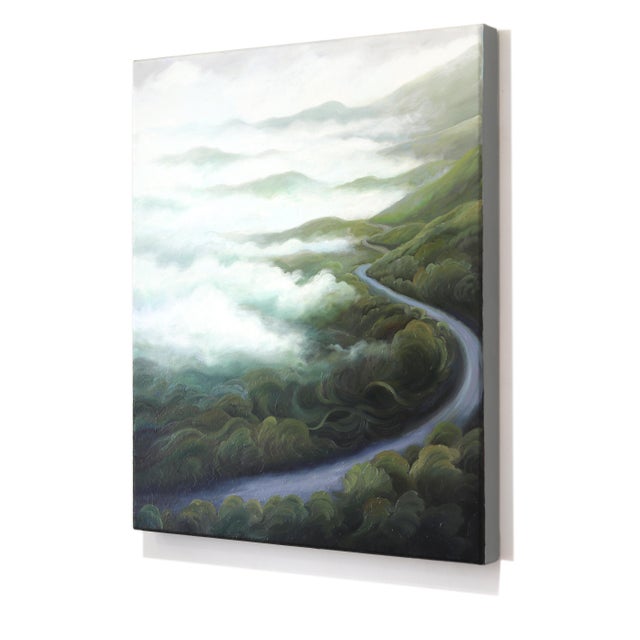 Abstract The Climb - Original Luminous Western Mountain Landscape Oil Painting by Phoebe Brunner For Sale - Image 3 of 9