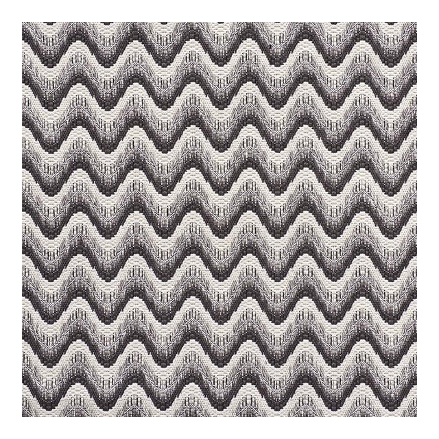 Sample - Schumacher Bargello Wave Fabric in Graphite For Sale
