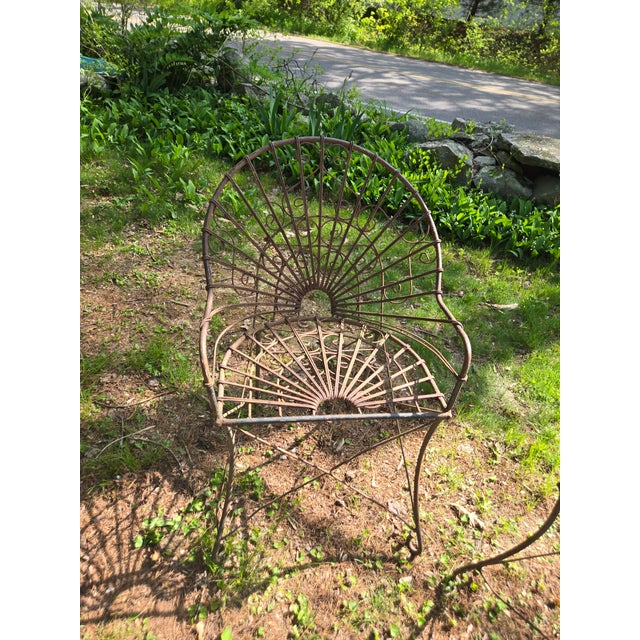 Vintage Wrought Iron Outdoor Patio Chairs - Set of 2 For Sale - Image 4 of 10