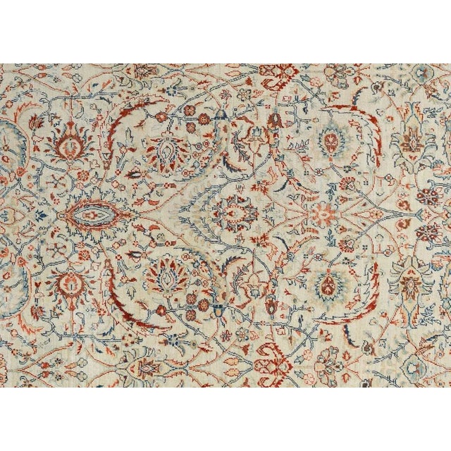 Textile 1990s Shabby Chic Kafkaz Beige/Rust Hand-Knotted Rug - 6'8 X 9'7 For Sale - Image 7 of 8