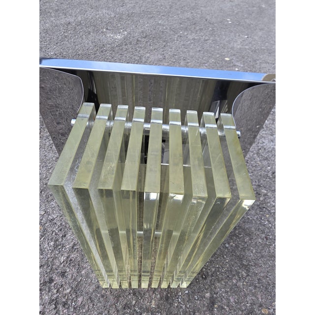 Vintage Pop Art Steel and Acrylic Glass Wall Sculpture Lamp, 1970 For Sale - Image 4 of 9
