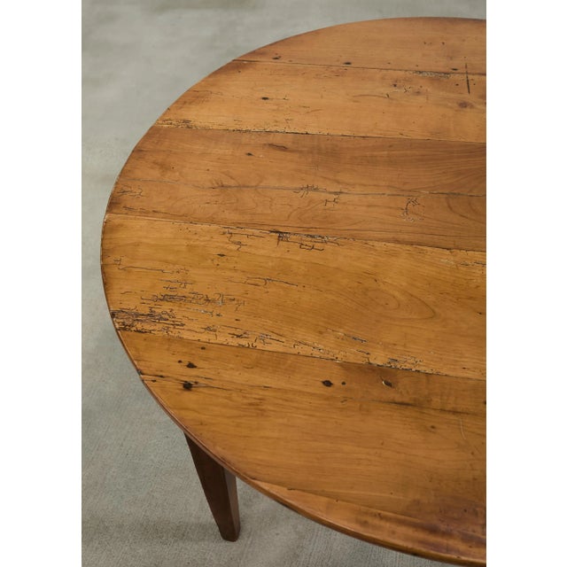 Brown Country English Provincial Round Fruitwood Farmhouse Dining Table For Sale - Image 8 of 17