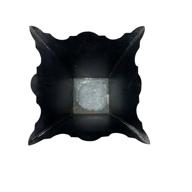 Vintage Italian Tole Style Cache Pot, Lions Head Knockers For Sale - Image 4 of 5