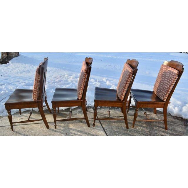 Vintage Set of Six Bernhardt British Colonial Style Dining Chairs For Sale - Image 12 of 13