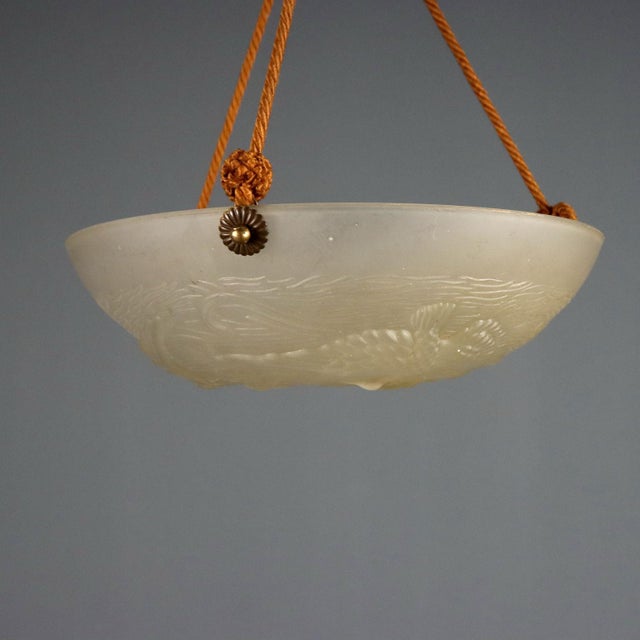 Vintage Italian Artistar Chandelier in White Glass, 1950s For Sale - Image 6 of 9