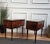 Metal Italian Art Deco Style Walnut Bedside Tables with Glass Tops, 1950s, Set of 2 For Sale - Image 7 of 9