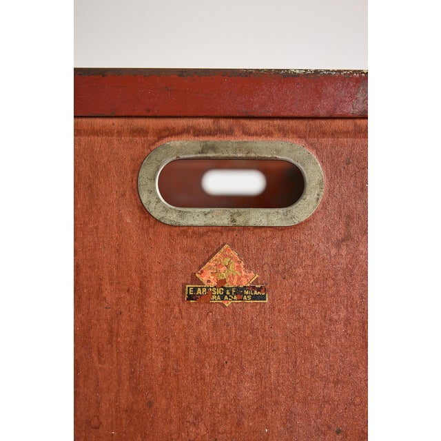Oxblood Red Italian Industrial Hamper Accented With Nailheads, Milan, 20th Century For Sale - Image 8 of 12
