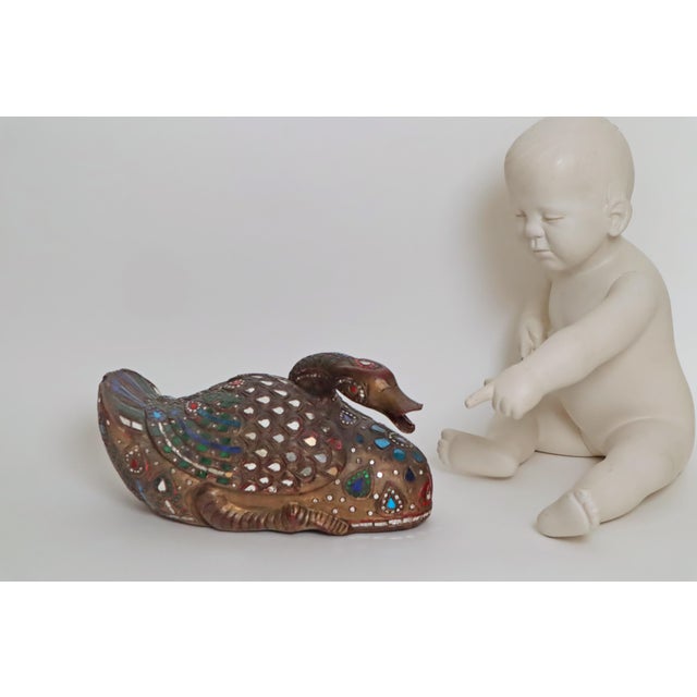 Large Mirror Mosaic Lucky Duck in Wood, 1970s For Sale - Image 12 of 14