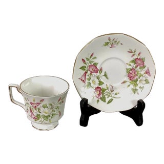 1950s Rosina China “Queens” Teacup and Saucer Set- 2 Pieces For Sale