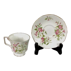 1950s Rosina China “Queens” Teacup and Saucer Set- 2 Pieces