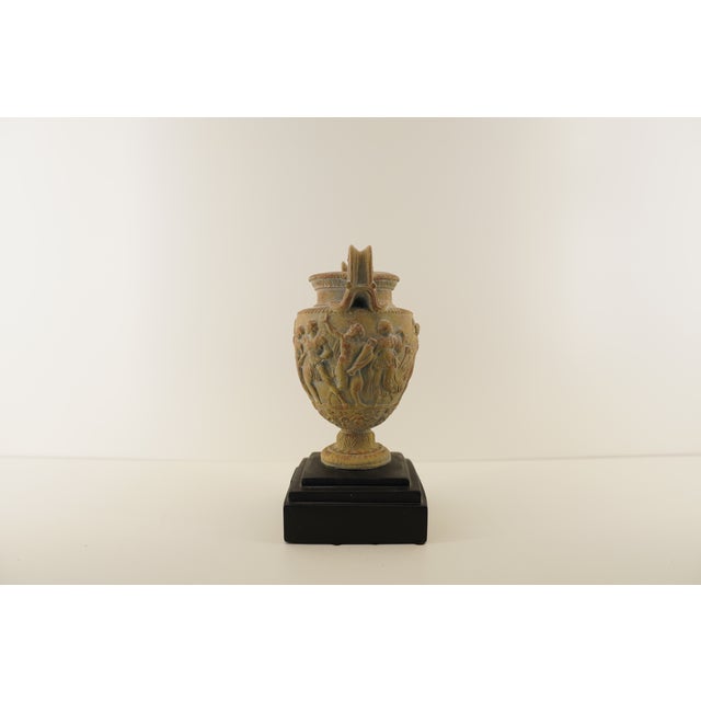 1990s Vintage Greek Roman Neoclassical Urn on Black Base For Sale - Image 5 of 18