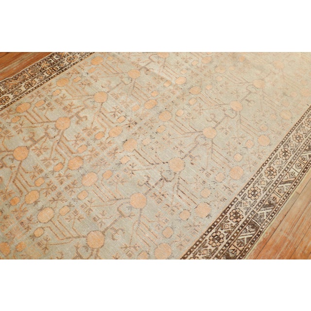 Antique Celadon Khotan Rug - 5'5" x 10'3" For Sale In New York - Image 6 of 11