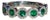 The Emerald Park: Ladies Signed 18K White Gold Emerald and Diamond Band For Sale
