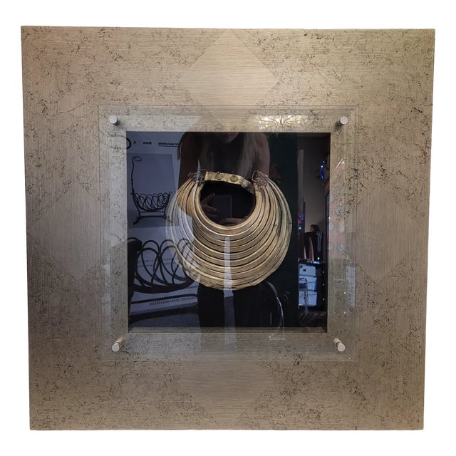 Framed Necklace in Silver Plated Metal For Sale