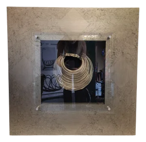 Framed Necklace in Silver Plated Metal
