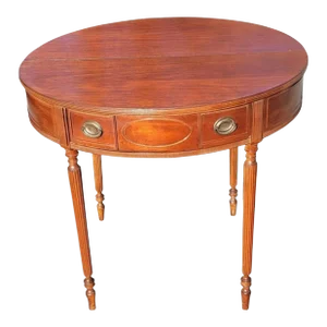 19th Century Federal Hepplewhite Mahogany Demi-Lune Flip-Top Console Card Table