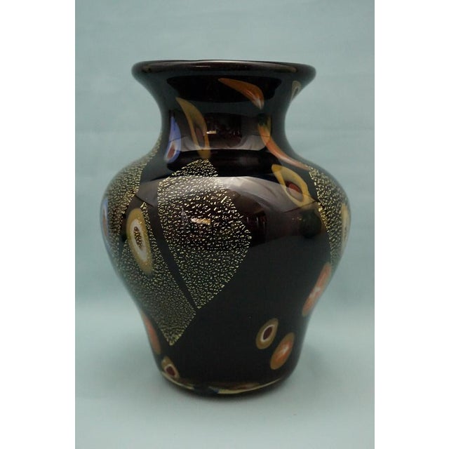 Brown Black Vase in Submerged Glass with Murrine and Gold Leaf by Louis Comfort Tiffany, USA, 1900s For Sale - Image 8 of 18