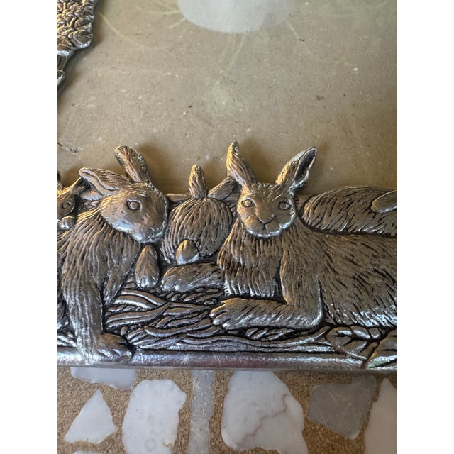 1980s Extra Large Arthur Court Ornate Silver Bunny Rabbit Picture Frame ...