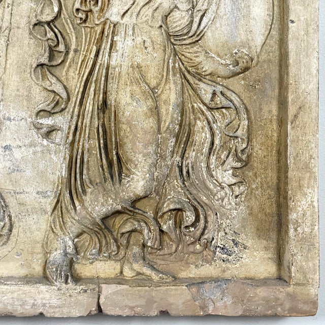White Antique Italian Neoclassical Plaster Bas-Relief – Dance of the Maenads For Sale - Image 8 of 12