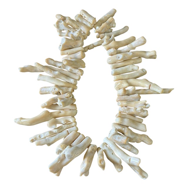 Vintage Natural African White Coral Trade Beads /Currency /Necklace 49 Pieces For Sale