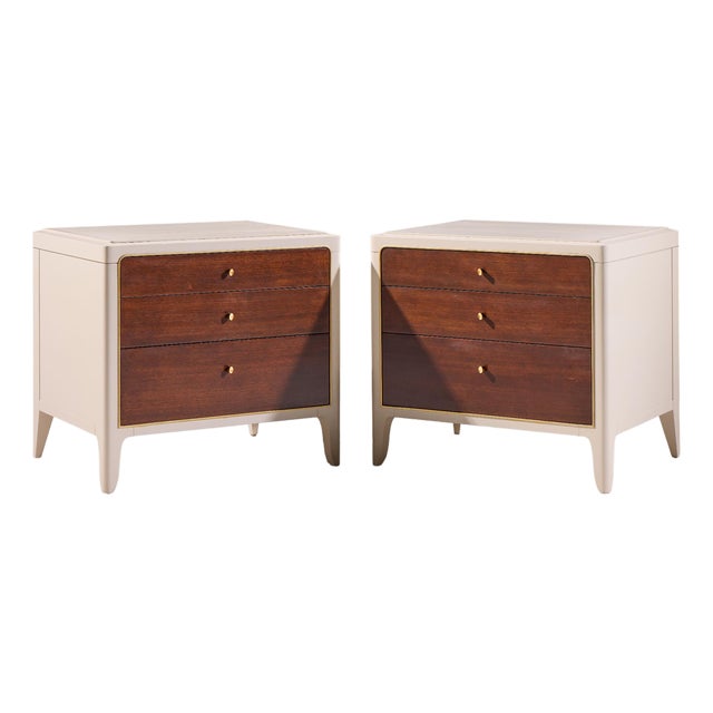 Barbara Barry for Baker Furniture Sofa Corner Side Table Nightstand - Pair For Sale