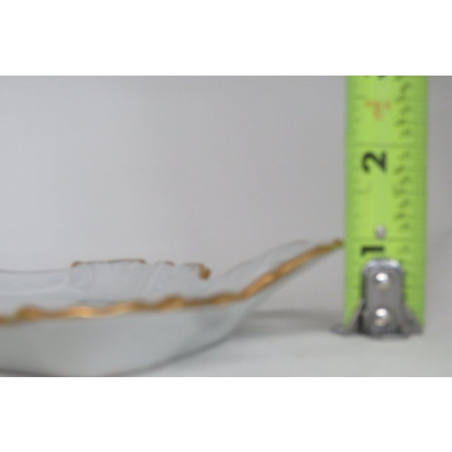 White Mid 20th Century Limoges Forget Me Not Floral Pattern Floral Dresser Trinket Tray Dish 4532b For Sale - Image 8 of 18