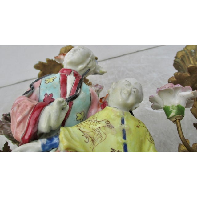 !8th Century Chinese Porcelain and Ormolu Candelabra For Sale - Image 9 of 13
