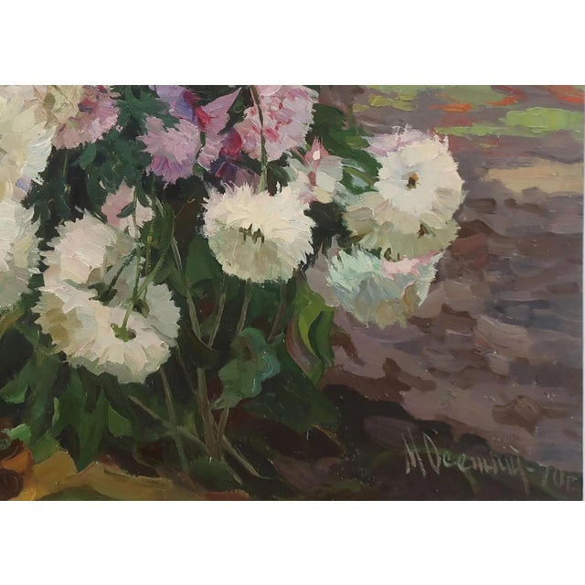 1970s Floral Still Life Painting, Vintage Art, 1970 Oil on Canvas For Sale - Image 5 of 6
