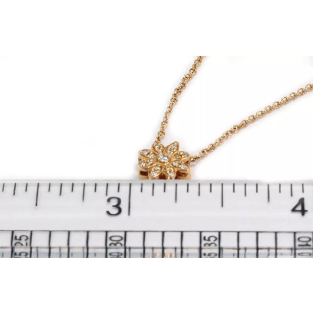 Gold Tiffany & Co. Enchant Diamond 18k Rose Gold Flower Pendant Necklace For Sale - Image 8 of 8