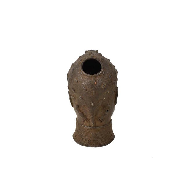 Early 20th Century Early 20th Century Benin Bronze Portrait Figure Nigeria For Sale - Image 5 of 8