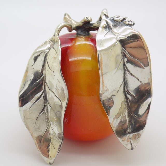 Vintage Italian Handmade Silver Prune Figurine by Angini, Tuscany, 1980s For Sale - Image 3 of 11