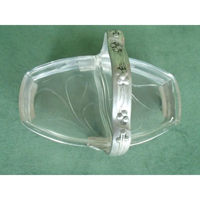 Antique Pewter & Crystal Glass Double Bowls from Orion Zinn For Sale - Image 15 of 18