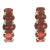 21st-Century 14k Yellow Gold Oval Garnet Half Hoop Earrings, Pair For Sale