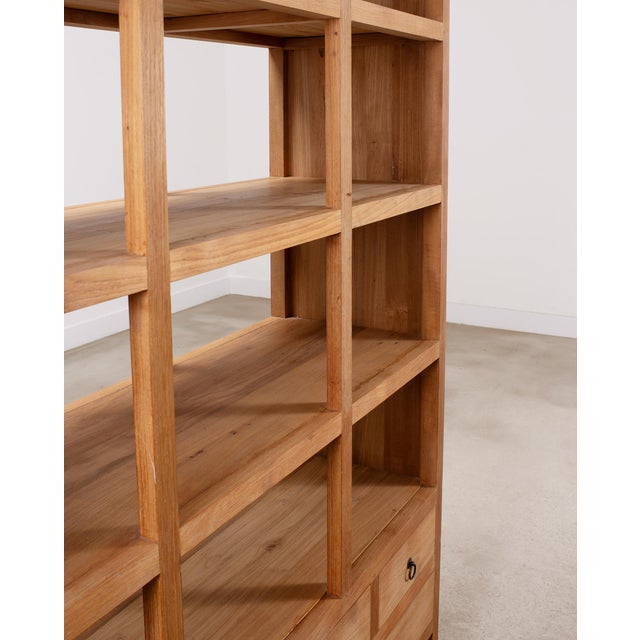 Wood 20th Century Teak Twelve-Compartment Étagère Display Cabinet For Sale - Image 7 of 18