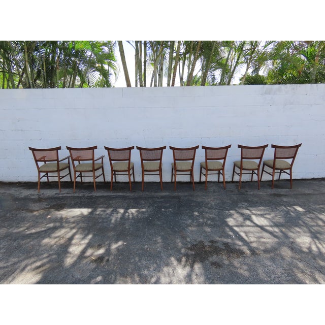 Wood Paul McCobb for Planner Group Mid Century Caned Dining Chairs Set of Eight 6323 For Sale - Image 7 of 18