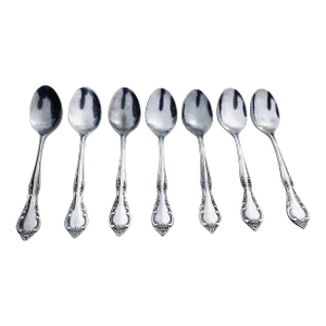 Vintage Estia "Cascade" Pattern Stainless Steel Tea Spoons- Set of 7