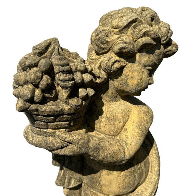 English Four Season Cherub Statues in Stone, Set of 4 For Sale - Image 3 of 18