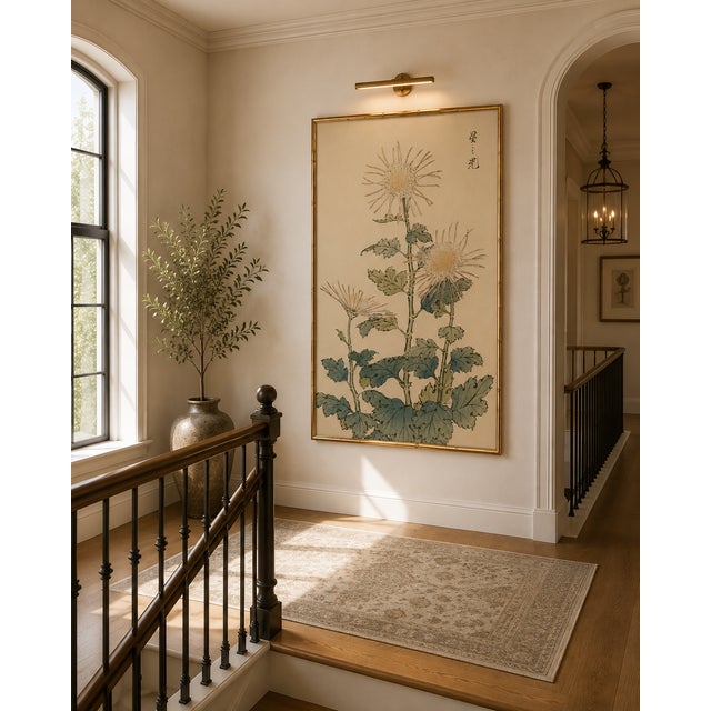 Spider Chrysanthemum Trio by Hasegawa, Vintage Japanese Botanical Art Print, 20" X 30" For Sale - Image 9 of 10