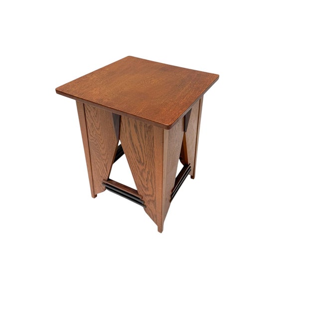 Art Deco Oak and Macassar Side Table by P.E.L. Izeren for De Genneper Molen, 1920s For Sale - Image 3 of 12