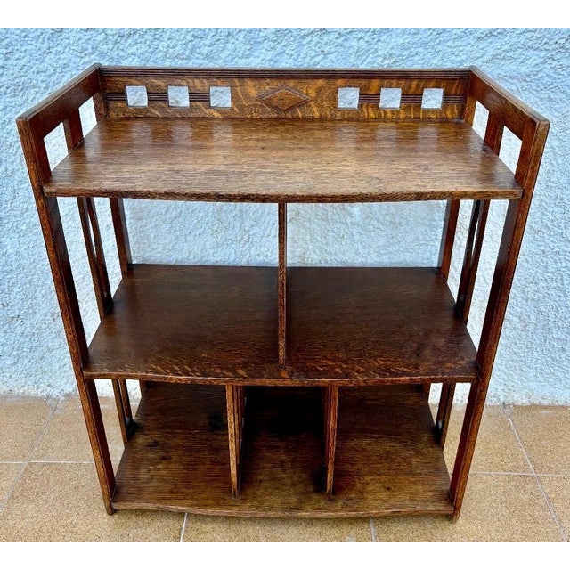 Brown 20th Century Arts & Crafts Oak Wall Shelf For Sale - Image 8 of 10