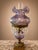 Victorian Vintage Amethyst Carnival Glass Hurricane Lamp With Brass Base & Crystal Prisms For Sale - Image 3 of 6