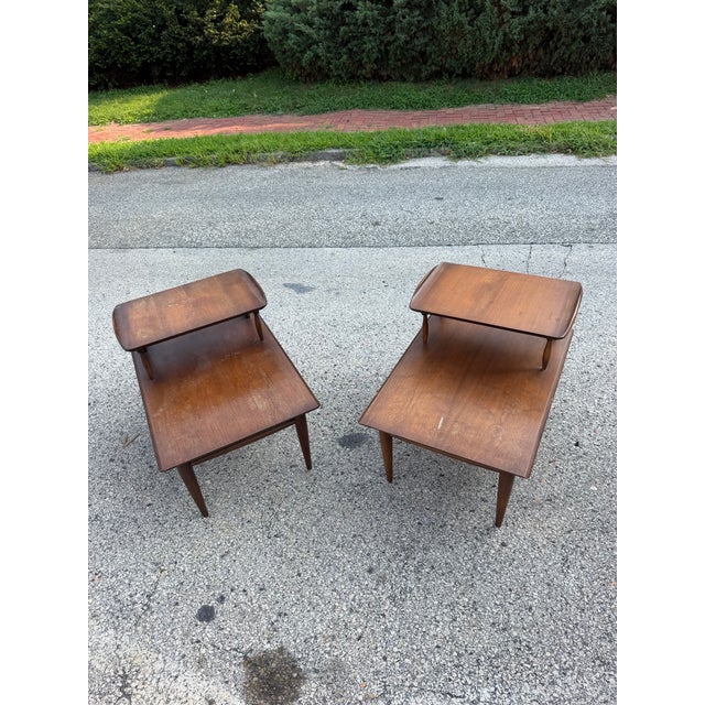 Mid-Century Modern Mid Century Bassett Furniture Side Tables, Pair For Sale - Image 3 of 11